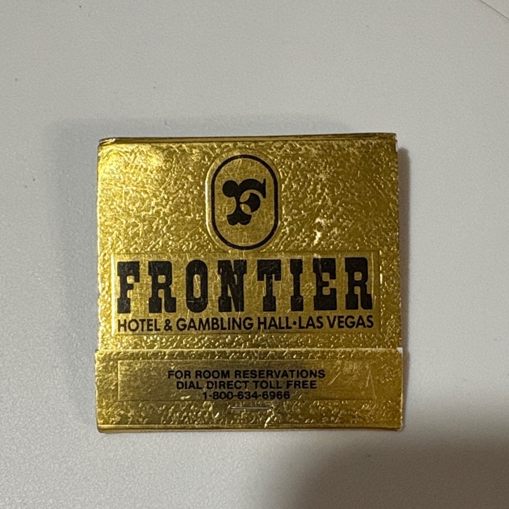 Vintage Frontier Hotel & Gambling Hall Gold Matchbook